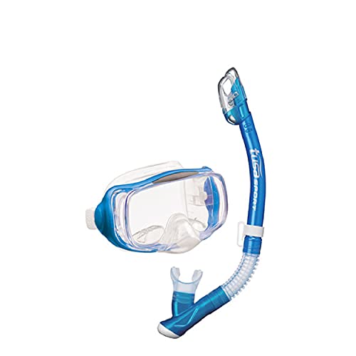 TUSA Sport Imprex 3D Schnorchel-Set Maske trocken schnorchel Tasche - silikon transparent/blau, TSUC3325ASFB, erwachsene von TUSA