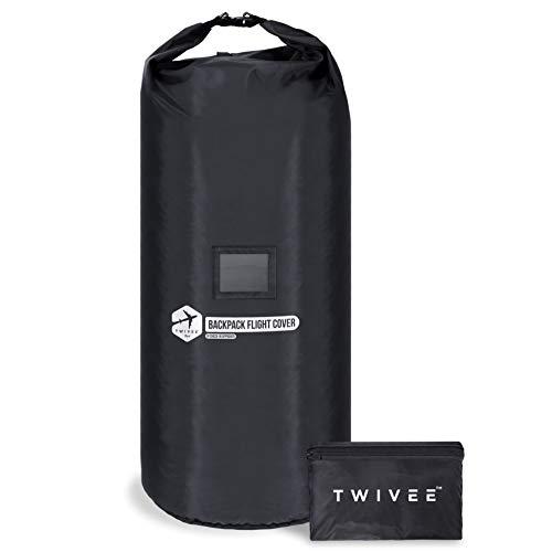 TWIVEE - 2 in 1 Rucksack Schutzhülle und Regenschutz - Flight Cover für Backpack - Flugzeug - Überzug in Flexibler Größe - 60 bis 110 Liter Volumen einstellbar - Ideal für Reiserucksack von TWIVEE