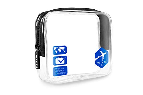 TWIVEE - Kulturbeutel Transparent - 1 Liter - Handgepäck Flüssigkeiten - Blau - Unisex von TWIVEE