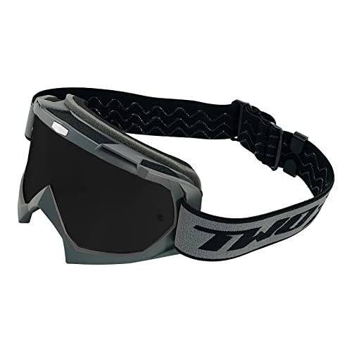 TWO-X Cross-Brille - Motocross-Brille mit getöntem schwarz-grauen Glas - Kratzfeste Motorrad-Brille - Enduro & Downhill - Modell Race - grau von TWO-X