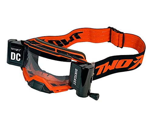 TWO-X Cross-Brille - Roll Off - ATOM Dirtcast - Motocross-Brille mit klarem Glas - Enduro & Downhill - Schutz-Brille - Fury-Orange von TWO-X