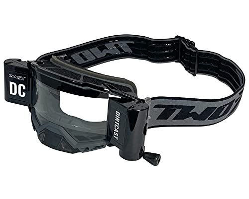 TWO-X Cross-Brille - Roll Off - ATOM Dirtcast - Motocross-Brille mit klarem Glas - Enduro & Downhill - Schutz-Brille - Outbreak-Grau von TWO-X