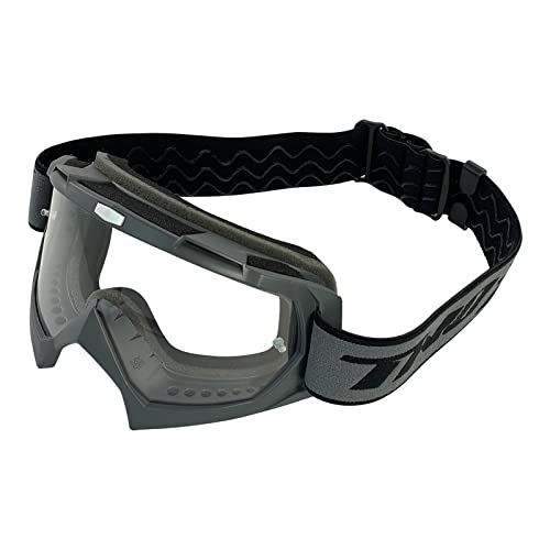 TWO-X Race Crossbrille MX Brille grau Motocross Enduro Klarglas Motorradbrille Anti Scratch MX Schutzbrille von TWO-X