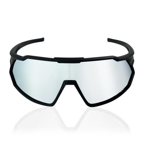 TWO-X Speed Sportbrille LIGHT Full MTB-Brille verspiegelt unisex Radbrille Laufbrille silber von TWO-X