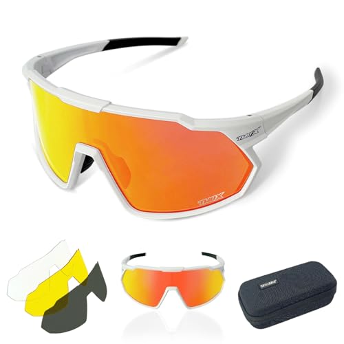 TWO-X Speed Sportbrille unisex Fahrrad-Brille Spiegel Rad-Sonnenbrille Full weiss irridium von TWO-X