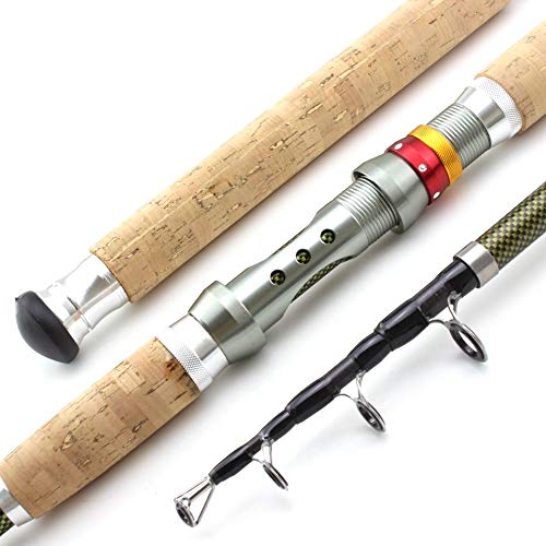 TYBXK Angelrute 2.1m 2.4m 2.7m 3.0m 3.6m Teleskop Angelrute Carbon-Holzgriff Spinnrute Extra Heavy Karpfenangeln Pole Sea Tackle 59 (Size : 2.1 m) von TYBXK