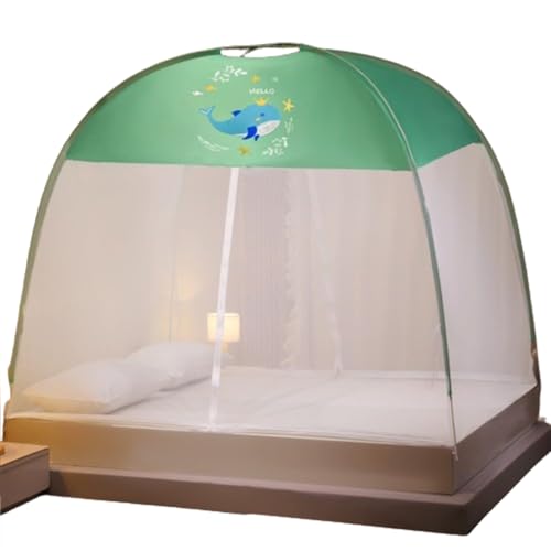 Zelt mit großem Raumdesign, Zeltmusterdruck, gut aussehend, mit vollem Boden, langlebige Verwendung für das Leben im Freien, Schlafsack aus Gaze, Delphin, 1,5 x 2,0 m von TYHAYJYK