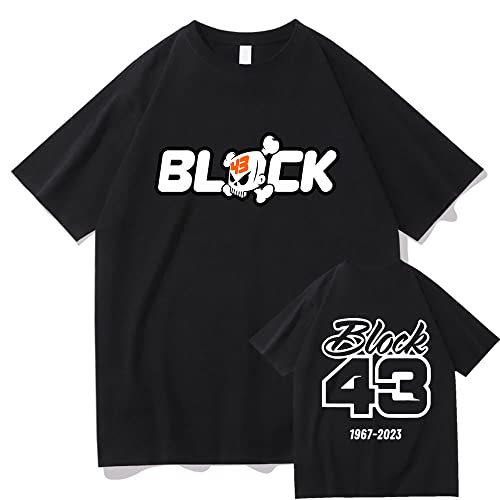 Ken Block 43 Tshirt Männer Print T Shirt Casual übergroße Kurzarm Tshirts Tops Streetwear (Black,M) von TYI