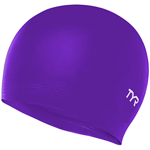 Tyr Adulte Unisexe SOLID Bonnet de bain Latex, Purple, Einheitsgröße von TYR