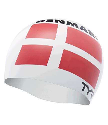 TYR Dänemark Silikon-Badekappe für Erwachsene, Unisex, Weiß von TYR