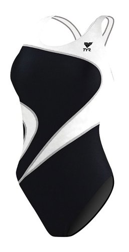 TYR Damen Schwimmanzug Alliance T Splice, black/white, 44, EMALIT7A06040 von TYR