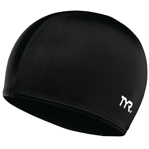 TYR Unisex-Adult Lycra Swimming Cap (Black)-LCY-001 Swim, One Size von TYR