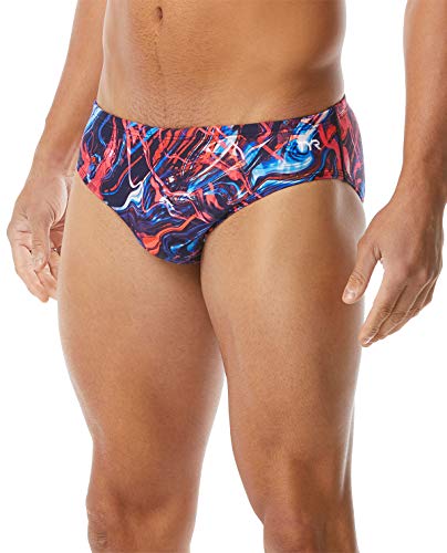 TYR Herren Penello Male Training Allover Racer Durafast one, rot/weiß/blau, 44 von TYR