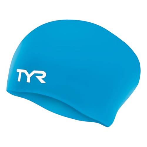 TYR Schwimmkappe, Silikon, für langes Haar, Blau von TYR