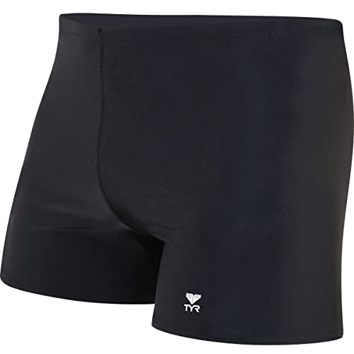 TYR Sport Men's Square Leg Short Swim Suit,Black,36 von TYR