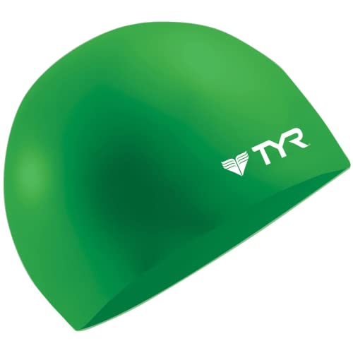 TYR Unisex-Erwachsene Wrinkle Free Silicone Cap Blend faltenfreie Silikon-Badekappe (grün), Einheitsgröße von TYR