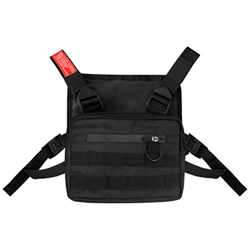 TYTOGE Tactical Chest Rig Bag, Outdoor Streetwear Strap Weste Brusttaschen Sport Brusttasche für Training, Radfahren und Wandern (Schwarz) von TYTOGE
