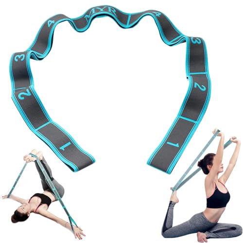 TYXHXTF Yoga Stretching Strap, Fitnessbänder Band Yoga Stretch Gurt mit 9 Schlaufen, Hochelastischer Gymnastikband, für Pilates, Tanz, Gymnastik von TYXHXTF