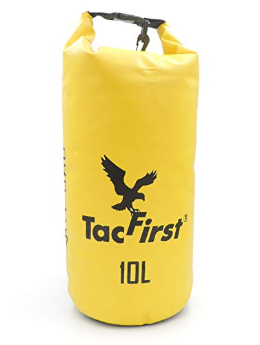 TacFirst Dry Bag Seesack, wasserdichter Packsack mit Fast-Fold Verschluss, 10 Liter, 10L Hornet (Gelb) von TacFirst