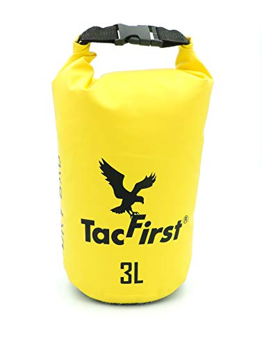 TacFirst Dry Bag Seesack, wasserdichter Packsack mit Fast-Fold Verschluss, 3 Liter, 3L Hornet (Gelb) von TacFirst