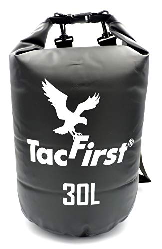 TacFirst Dry Bag Seesack, wasserdichter Packsack mit Fast-Fold Verschluss, 30 Liter, 30L Panther (Schwarz) von TacFirst