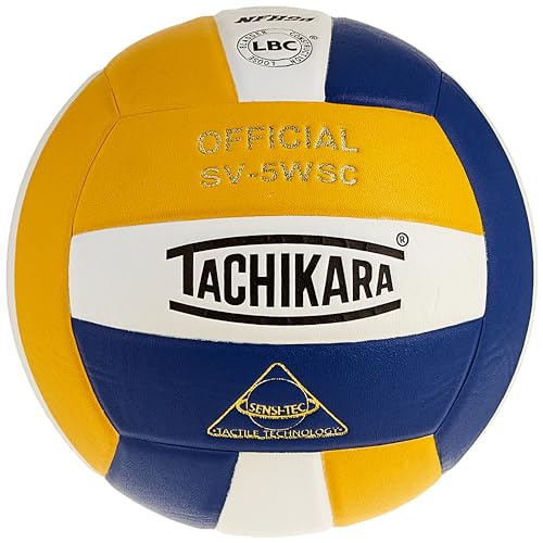 Tachikara Sensi-Tec Hochleistungs-Volleyball aus Verbundmaterial (Königsblau/Weiß/Gold) von Tachikara