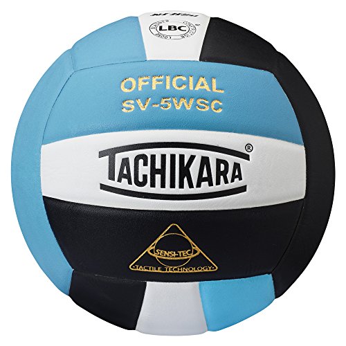 Tachikara SV5WSC Sensi-Tec® Hochleistungs-Volleyball aus Verbundmaterial, puderblau/weiß/schwarz, SV5WSC.PBWB von Tachikara