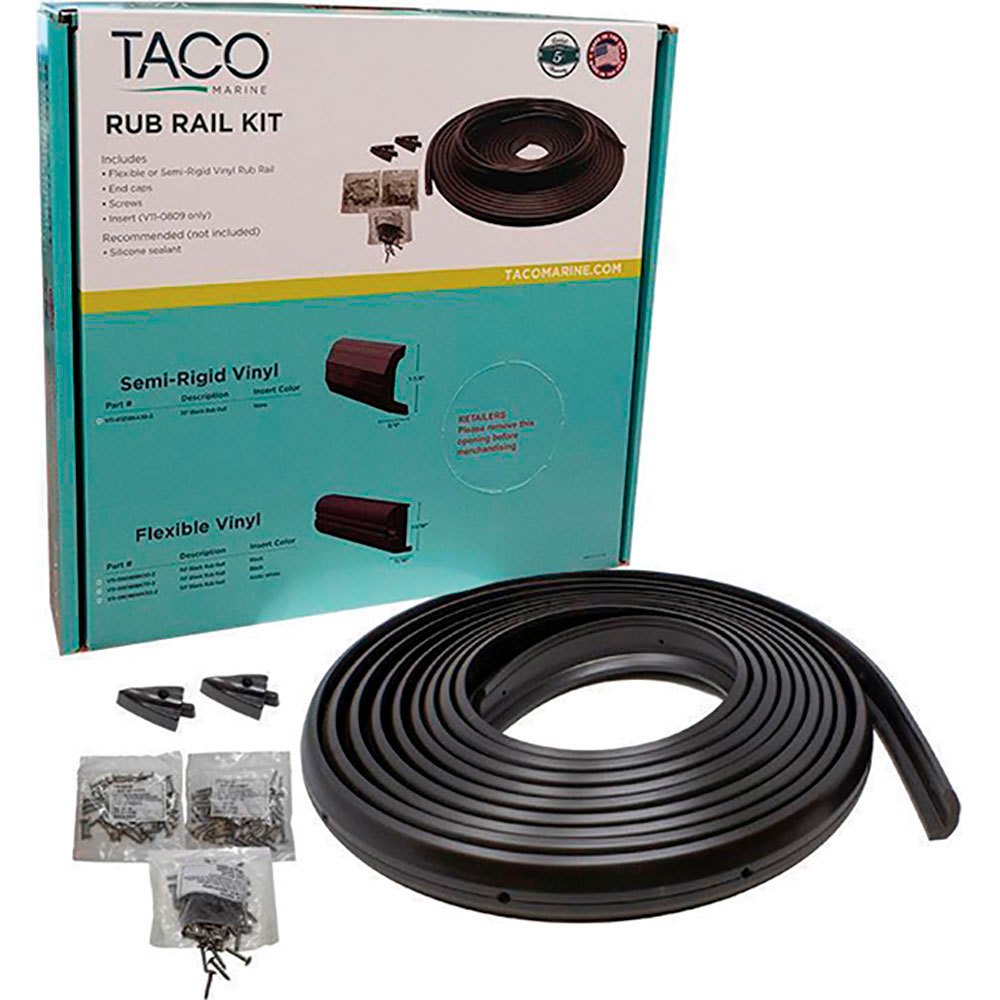 Taco Metals Semi-rigid Vinyl Rub Rail Kit 30´ Schwarz von Taco Metals