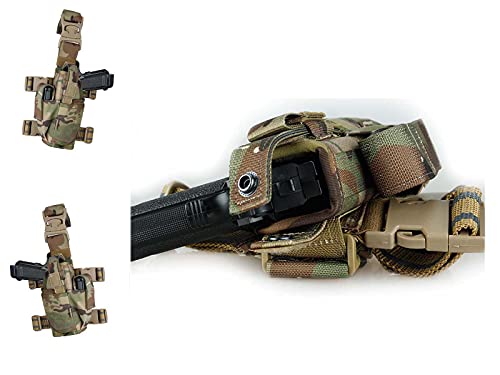 AOJQ Softair Jagd Pistole Halfter Taktisch Tornado Universal Taktisch Schenkel Halfter Multicam (Left) von Tactical Outdoor