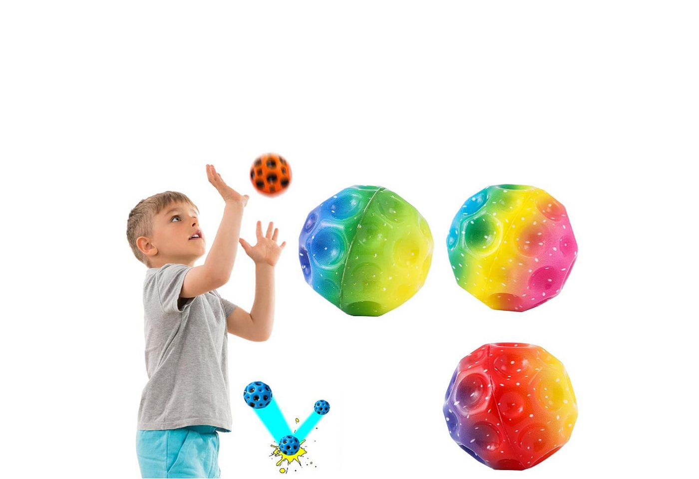 Tadow Hüpfball Mini-Hüpfbälle,Space-bälle,Sporttrainingsbälle,Hüpfbälle, (3-tlg) von Tadow