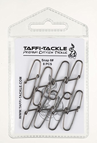 Taffi Tackle Snaps - Einhänger zum Welsangeln, Karabiner für Waller, Snap für Welsmontagen, Größe/Tragkraft:Gr. 6-75kg - 8 STK von Taffi