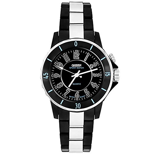 Taffstyle Damen Herren Sportuhr Armbanduhr Metall mit Led Licht Sport Watch Analog Quarz Uhr Schwarz von Taffstyle