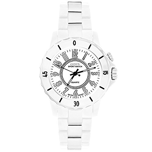 Taffstyle Damen Herren Sportuhr Armbanduhr Metall mit Led Licht Sport Watch Analog Quarz Uhr Weiß von Taffstyle