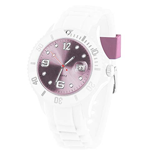 Taffstyle Damen Herren Sportuhr Armbanduhr Silikon Sport Watch Farbiges Ziffernblatt mit Datum Analog Quarz Uhr Weiß Rosa von Taffstyle