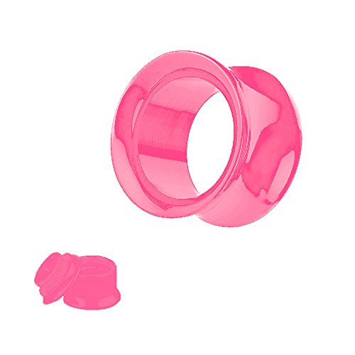 Taffstyle Flesh Tunnel Ohr Piercing Ear Plug Ohrpiercing Bunt Schraub Schraubverschluss Einfach Double Flared Kunststoff 8mm Pink von Taffstyle
