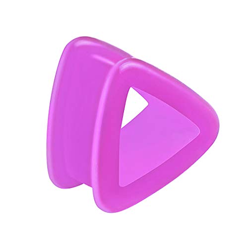 Taffstyle Flesh Tunnel Ohr Piercing Ear Plug Ohrpiercing Bunt Silikon Dreieck Flexibel 10 mm Lila von Taffstyle