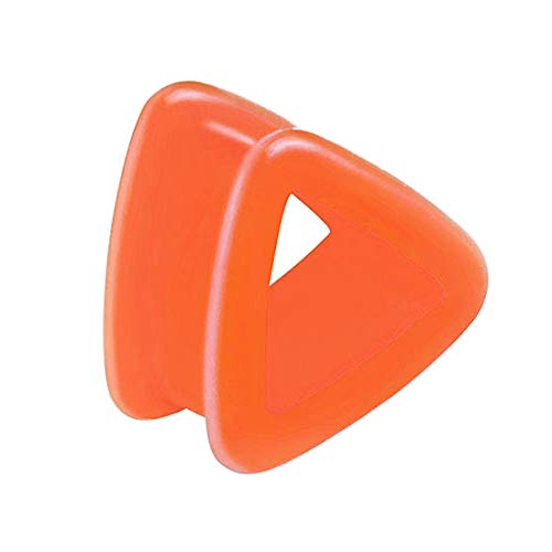 Taffstyle Flesh Tunnel Ohr Piercing Ear Plug Ohrpiercing Bunt Silikon Dreieck Flexibel 10 mm Orange von Taffstyle