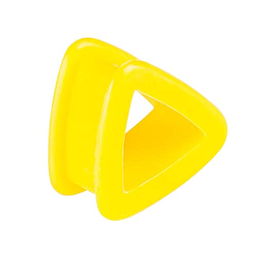 Taffstyle Flesh Tunnel Ohr Piercing Ear Plug Ohrpiercing Bunt Silikon Dreieck Flexibel 12 mm Gelb von Taffstyle