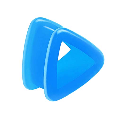 Taffstyle Flesh Tunnel Ohr Piercing Ear Plug Ohrpiercing Bunt Silikon Dreieck Flexibel 16 mm Aqua von Taffstyle