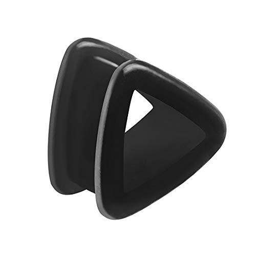 Taffstyle Flesh Tunnel Ohr Piercing Ear Plug Ohrpiercing Bunt Silikon Dreieck Flexibel 4 mm Schwarz von Taffstyle