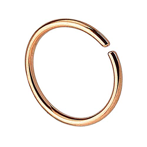 Taffstyle Piercing Continuous Ring 925 Silber Fake Klemmring Dünn Septum Tragus Helix Nase Lippe Ohr Nasenring Hoop Clip On Rosegold 0,8mm x 6mm von Taffstyle