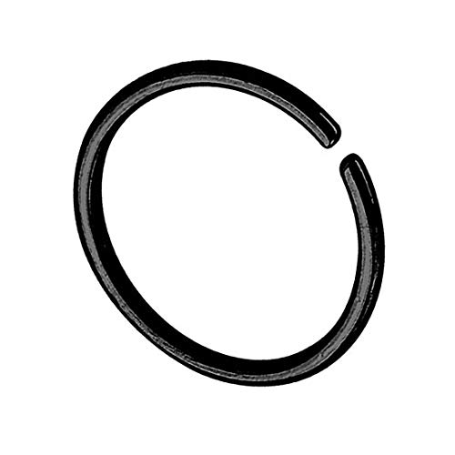 Taffstyle Piercing Continuous Ring 925 Silber Fake Klemmring Dünn Septum Tragus Helix Nase Lippe Ohr Nasenring Hoop Clip On Schwarz 0,8mm x 10mm von Taffstyle