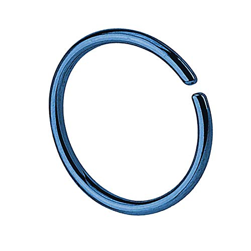 Taffstyle Piercing Continuous Ring Fake Klemmring Dünn Septum Tragus Helix Nase Lippe Ohr Nasenring Ohrpiercing Hoop Clip On Blau 0,8mm x 6mm von Taffstyle