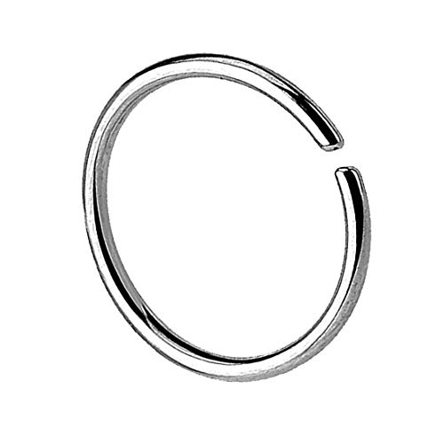 Taffstyle Piercing Continuous Ring Fake Klemmring Dünn Septum Tragus Helix Nase Lippe Ohr Nasenring Ohrpiercing Hoop Clip On Silber 1,0mm x 12mm von Taffstyle