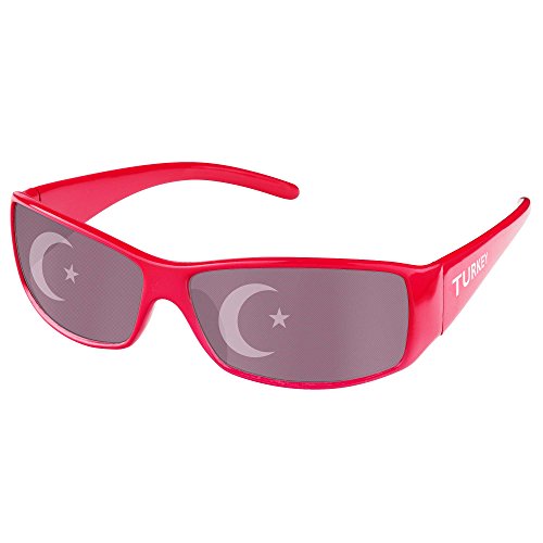 Taffstyle Sonnenbrille Brille Fahne Fussball EM WM Länderflagge Augen Fanartikel Land Flagge Frauen Männer Kinder Basketball Handball Mitgebsel Türkei von Taffstyle