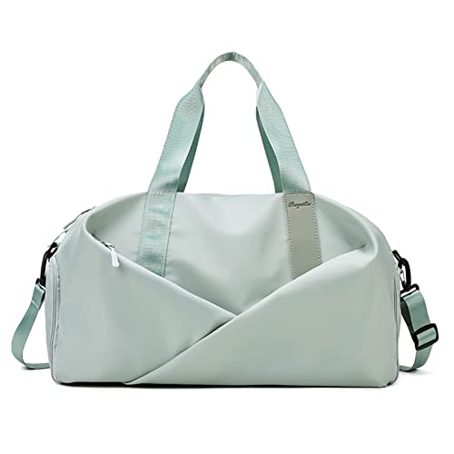 Tainrunse Sport-Sporttasche, Tasche für nasse und trockene Trennung, große Kapazität, Schultertasche für Damen, Hellgrün, Größe L von Tainrunse