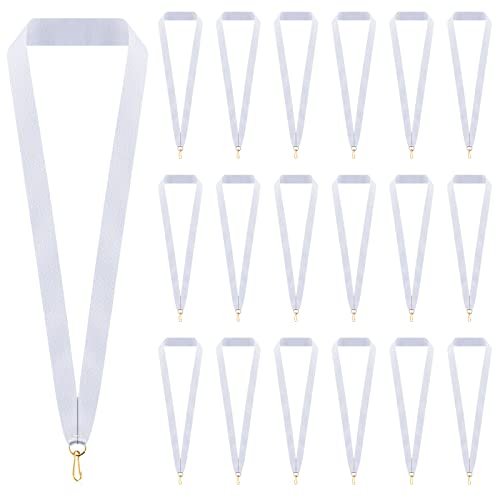 30 Stück Auszeichnungsband, Medaillenbänder, Halsbänder für Medaillen, flache Medaillen, Schlüsselband, Schlüsselband mit Druckknopf-Clips für Wettbewerbe, Partys, Studenten-Auszeichnungen (weiß) von Taiyin