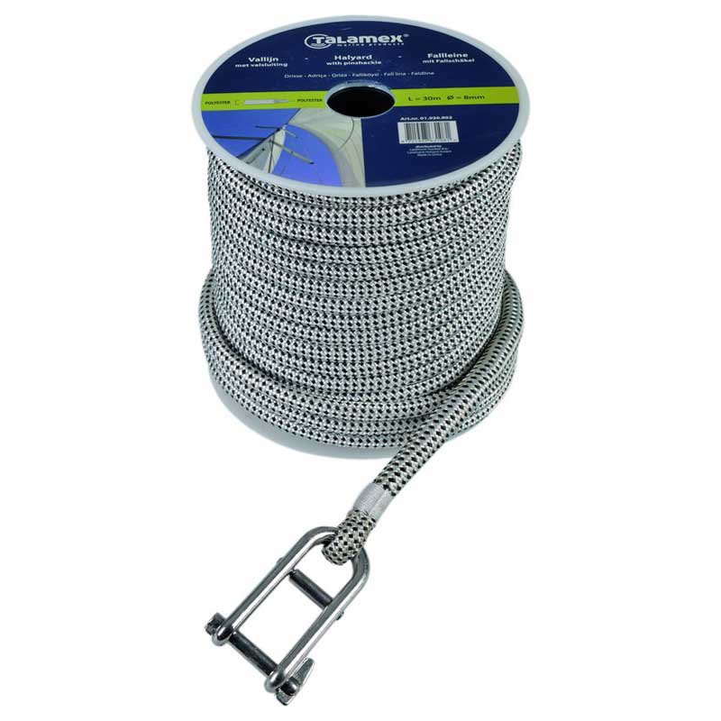 Talamex 8 Mm Rope With Pin Shackle Grau 30 m von Talamex