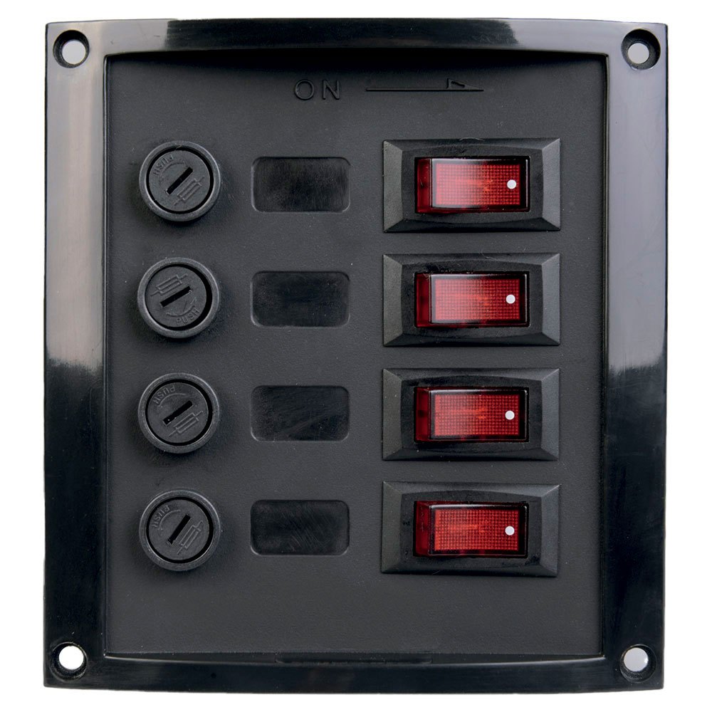 Talamex Switch Panel 4-fuses Black Schwarz von Talamex