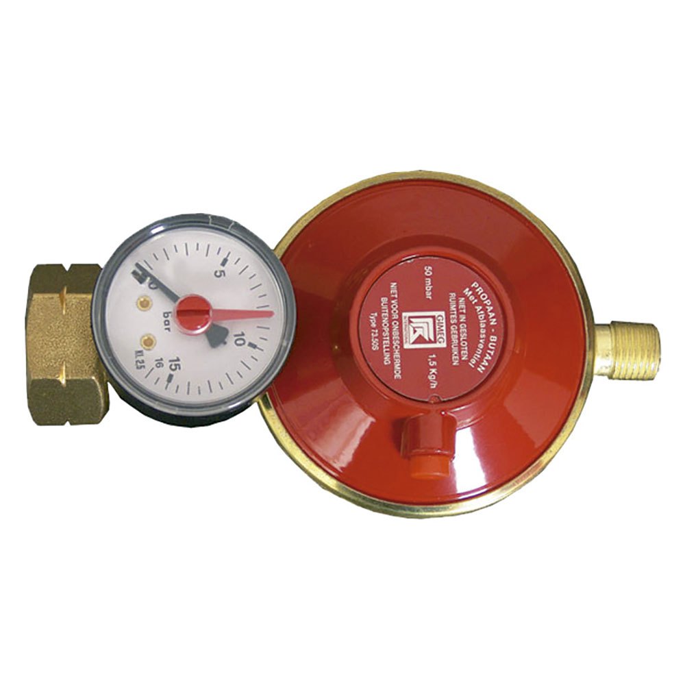 Talamex Universal Gas Pressure Regulator With Pressure Gauge Rot von Talamex